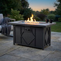 42 In. 60,000BTU Fire Pit Propane Gas Fire Pit Table Rectangular Tabletop